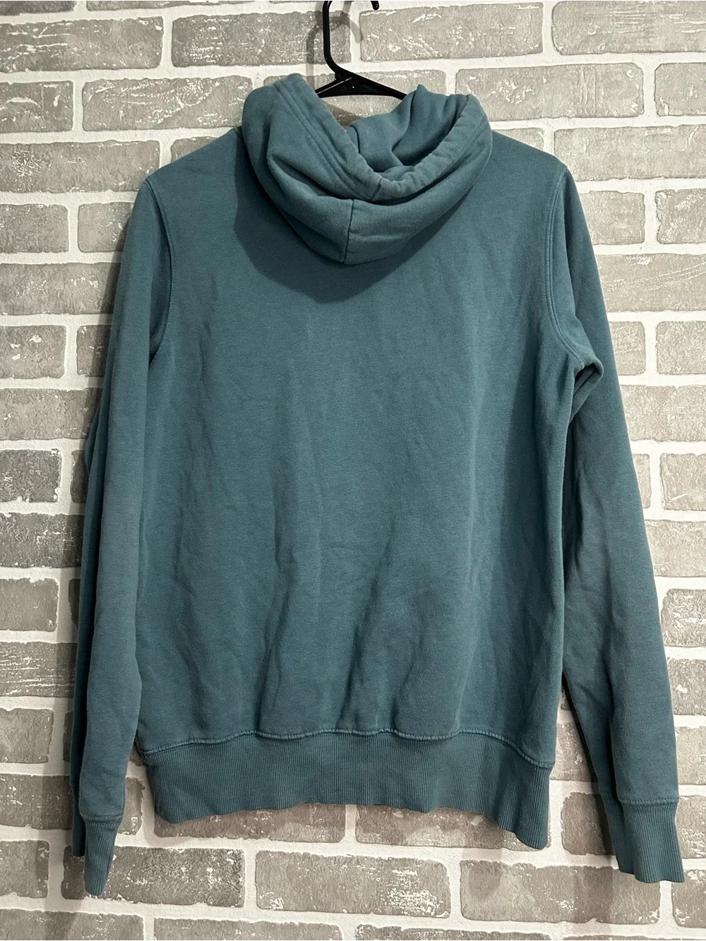 The North Face Hoodie Mens S Blue Teal Big Logo‎ Pullover Sweatshirt Streetwear